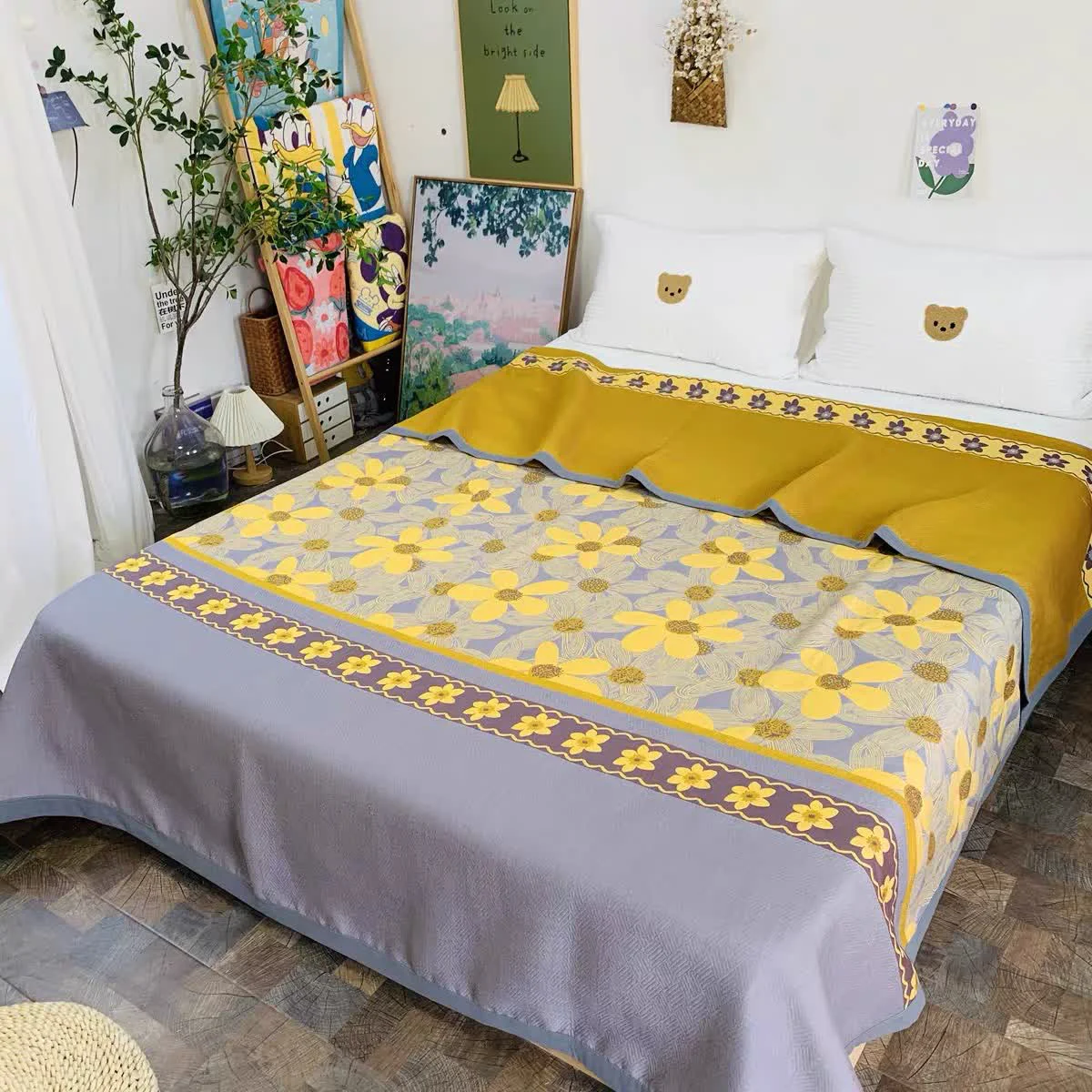 Optimized Cotton Gauze Blooming Flower Summer Quilt Unique