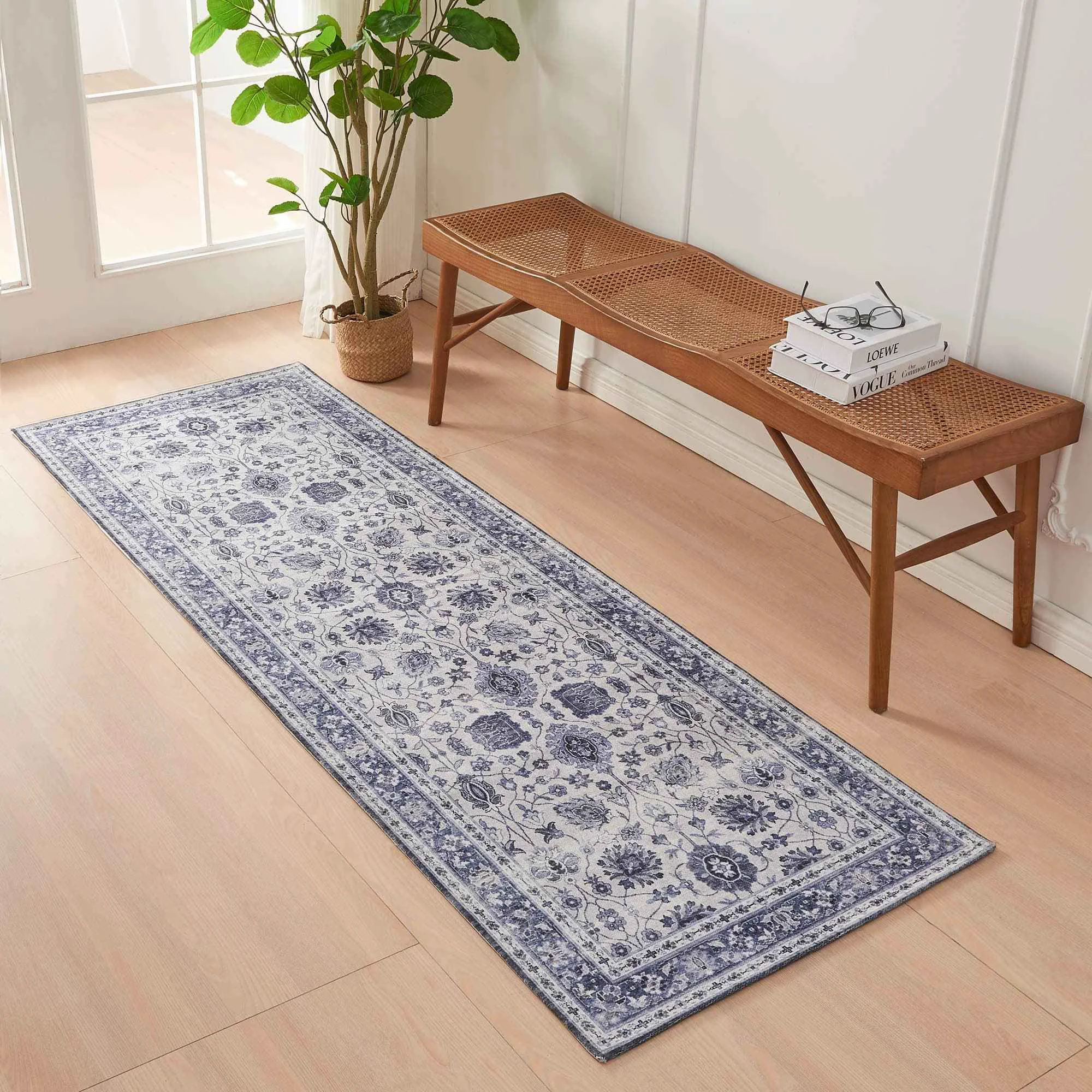 Effective Floral Machine Washable Accent Runner 2’4 x 7′ – Matra Collection Genuine