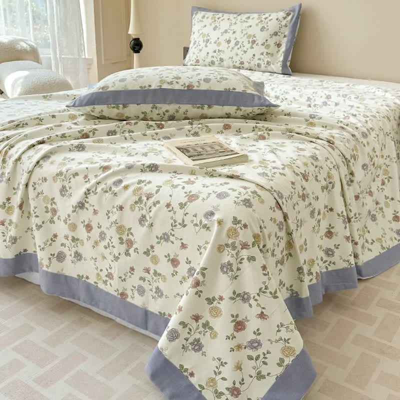 Dependable Luxurious Rose Cotton Breathable Coverlet Flexible