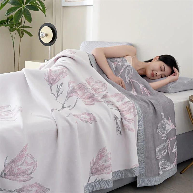 Fashionable Elegant Floral Lyocell Fiber Gauze Quilt High-Performance
