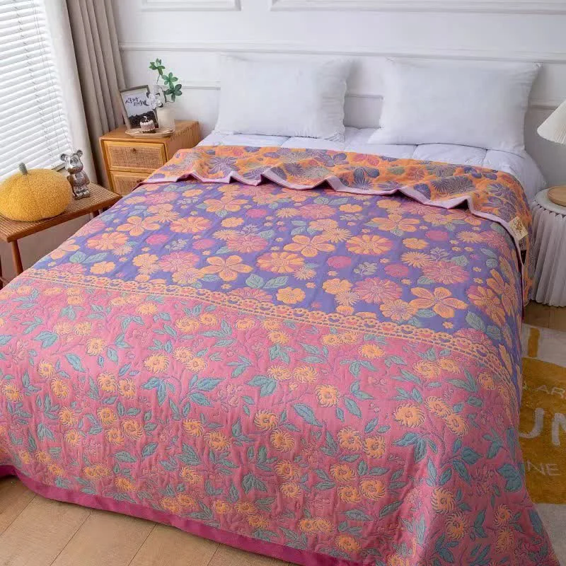 High-Grade Cotton Pastoral Summer Soft Lightweight Quilt Functional