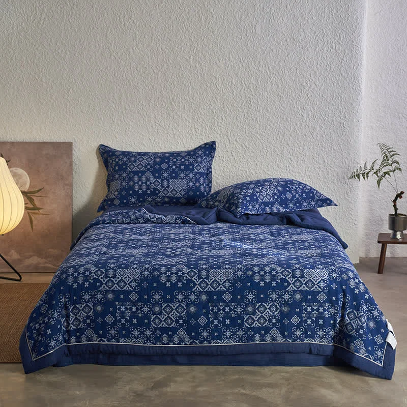 High-Performance Retro Jacquard Pure Cotton Gauze Soft Quilt High-End