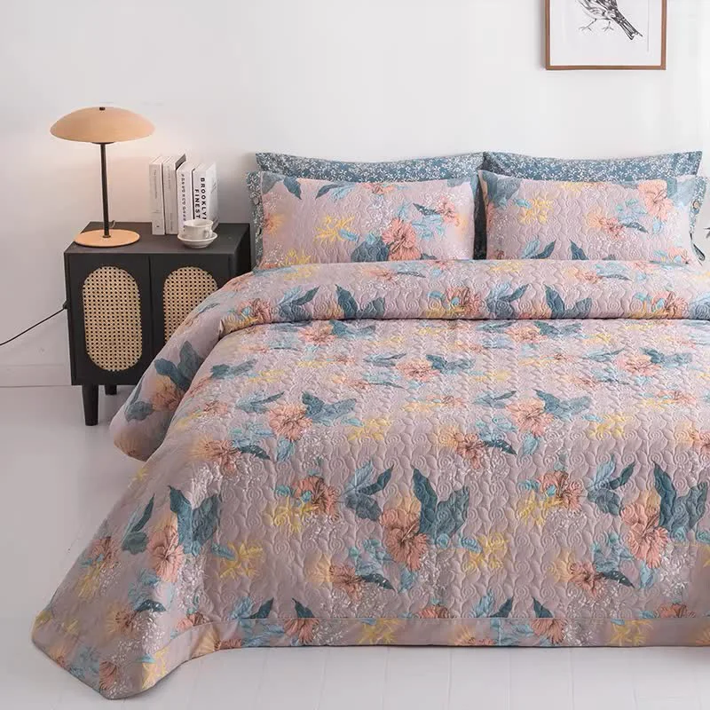 Quality Elegant Flower Pure Cotton Quilted Bedding
