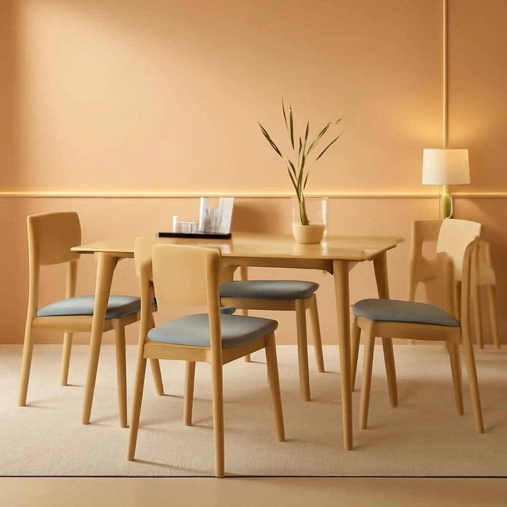 Sustainable Oak Finish 47 Inch Dining Table With Solid Rubber Wood Legs Expertly Made