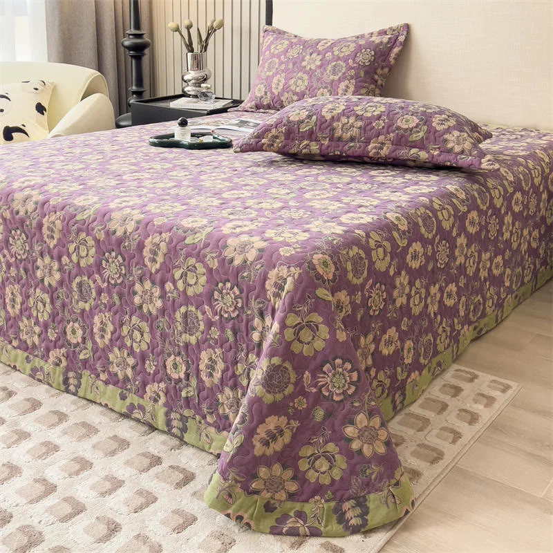 Smart Vintage Yarn Dyed Cotton Gauze Coverlet High-Quality