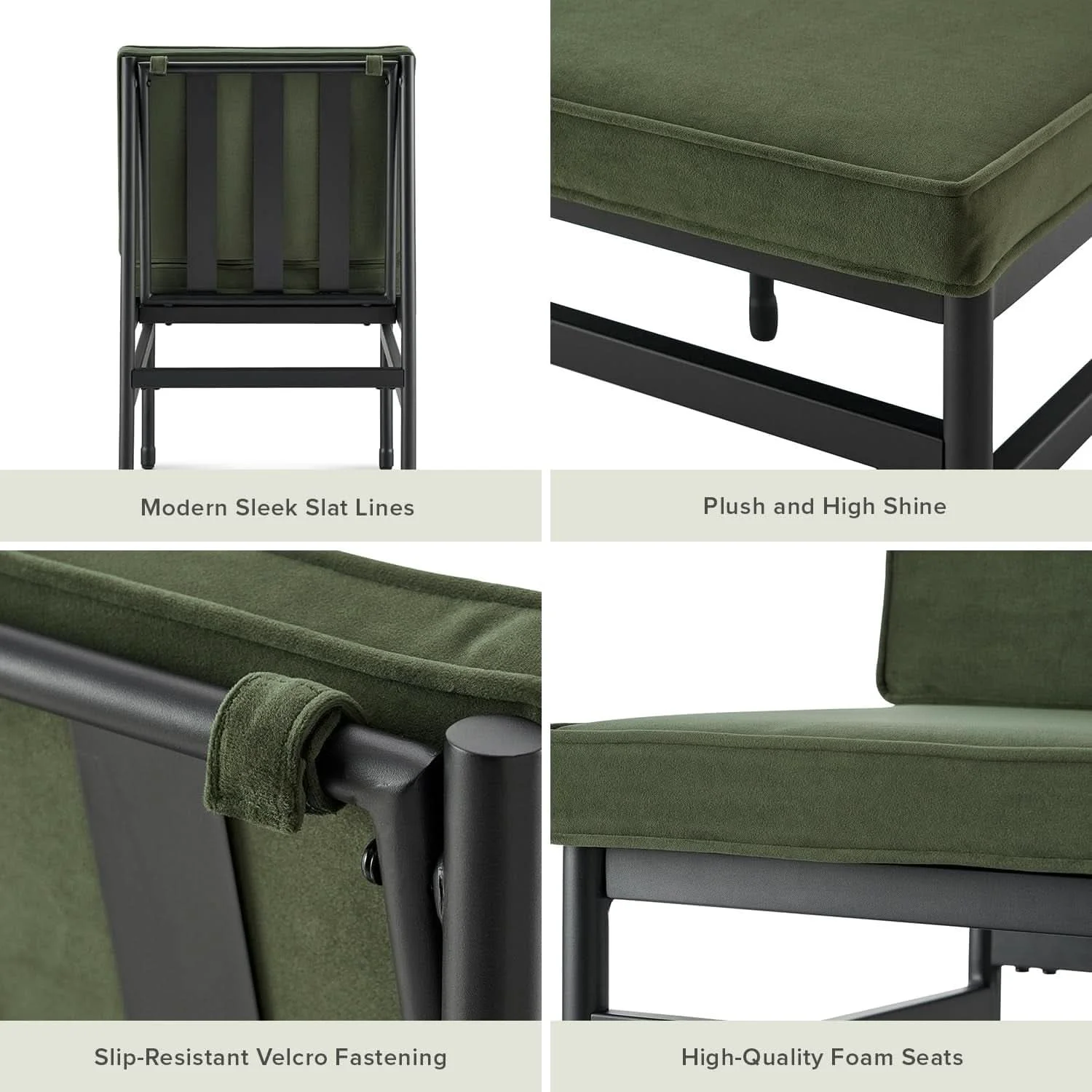 High-Quality Odelia Olive Green Velvet Dining Chairs With Removable Cushion Covers Professional