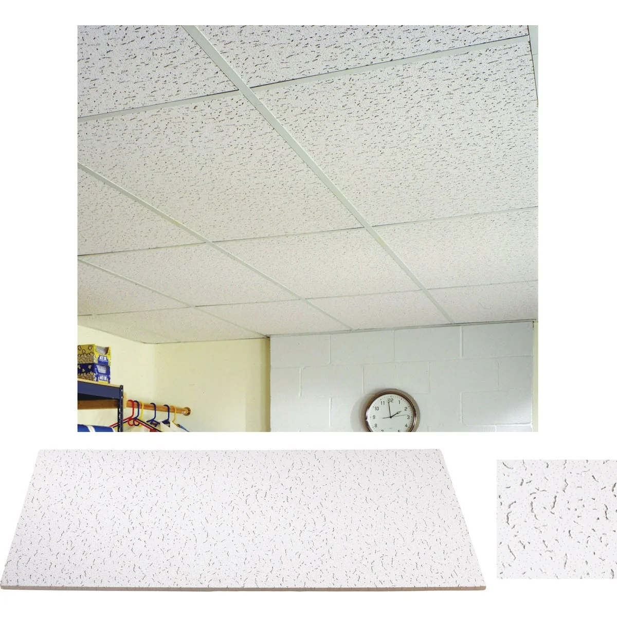 Smooth Fifth Avenue 2 Ft. x 4 Ft. White Mineral Fiber Square Edge Ceiling Tile 8-Count Advanced