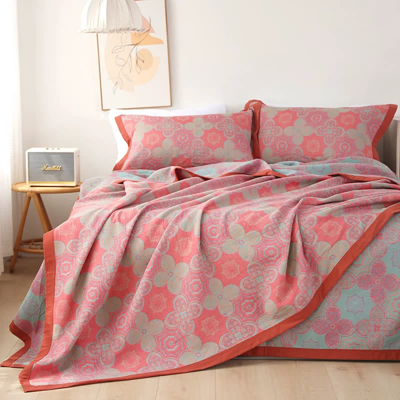 Trusted Patchwork Flower Cotton Gauze Reversible Quilt Innovative