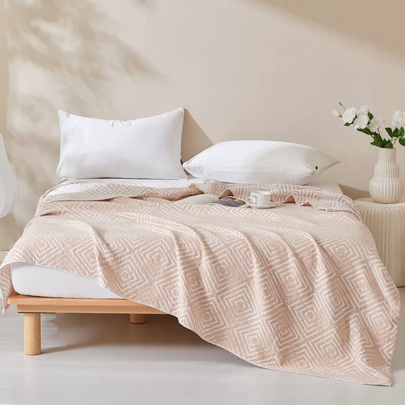 Original Diamond Pattern Cotton Gauze Summer Quilt Certified