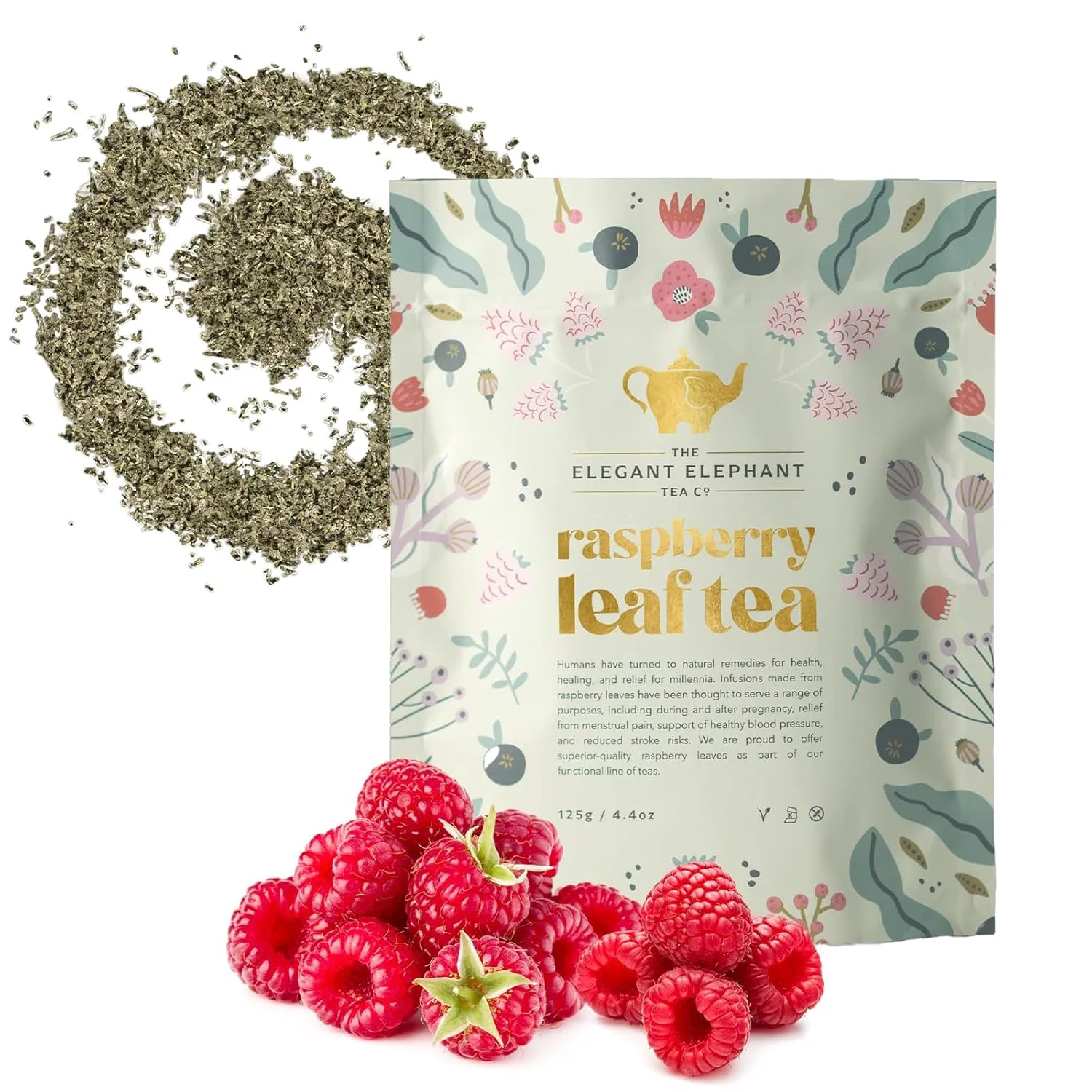 Official Raspberry Leaf Tea Loose Leaf Herbal Tea – Supports Pregnancy Labor Prep Natural Menstrual Pain Relief – Women’s Health Genuine