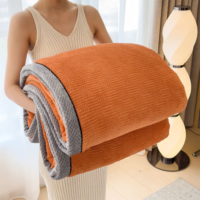Sustainable Double-sided Fleece Warm Throw Blanket Environmentally Friendly