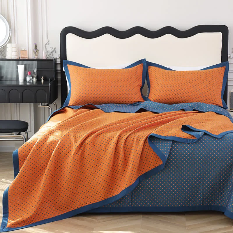 Selected Breathable Soft Cotton Gauze Reversible Quilt Unique