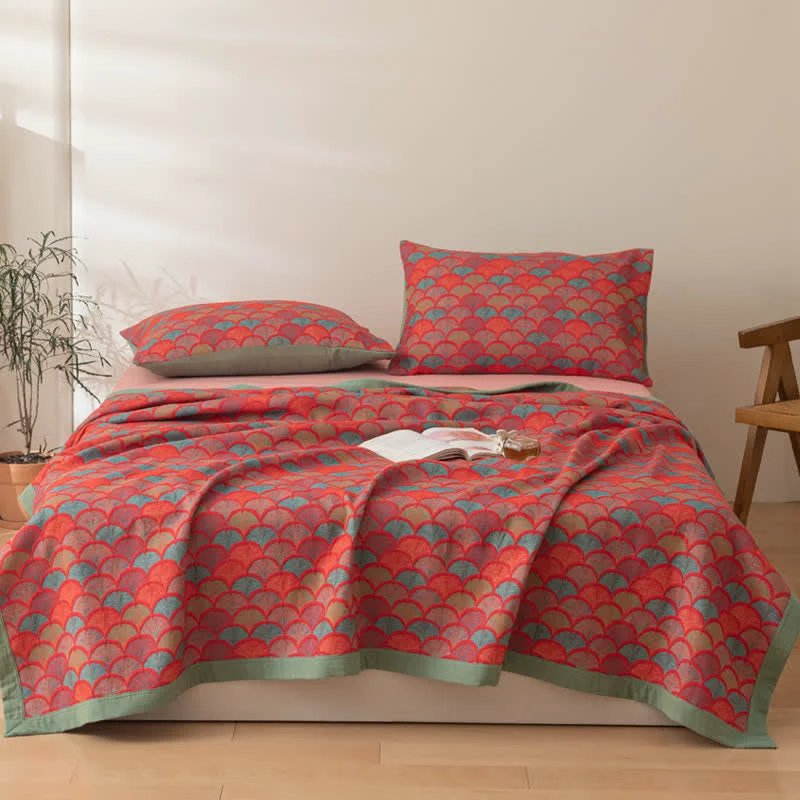 Official Brightful Fish Scales Cotton Reversible Quilt Responsible