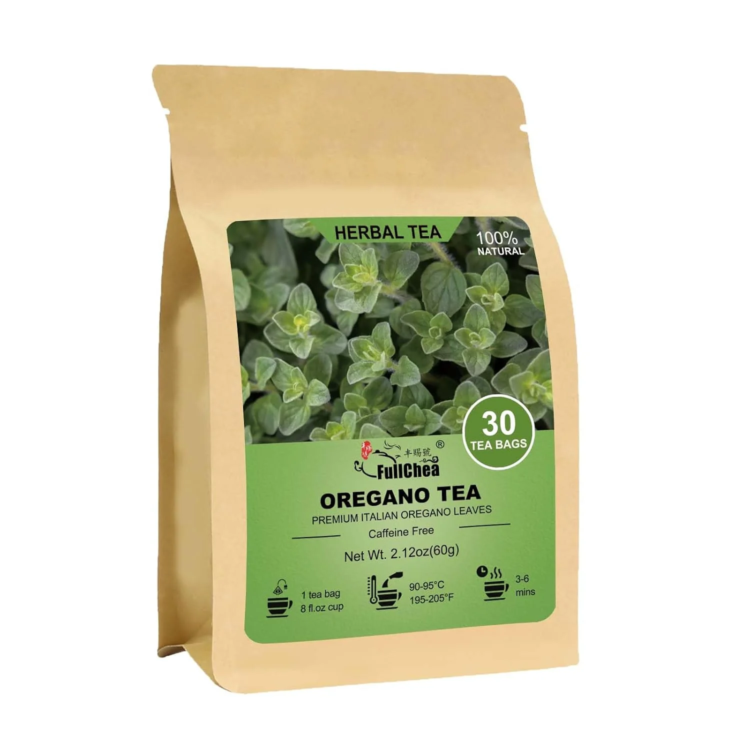 Premium Material FullChea Oregano Tea Bags – Premium Herbal Caffeine- Authentic