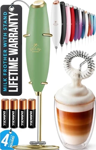 High-Performance Powerful Milk Frother Wand With Duracell Batteries Lightweight