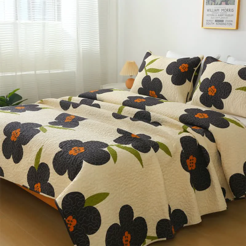 Fast Vivid Flower Pure Cotton Soft Quilt Healthy