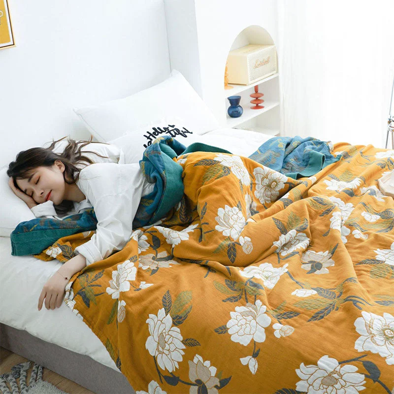 Top-Quality Ownkoti Boho Yellow Flower Reversible Cotton Quilt World-Class