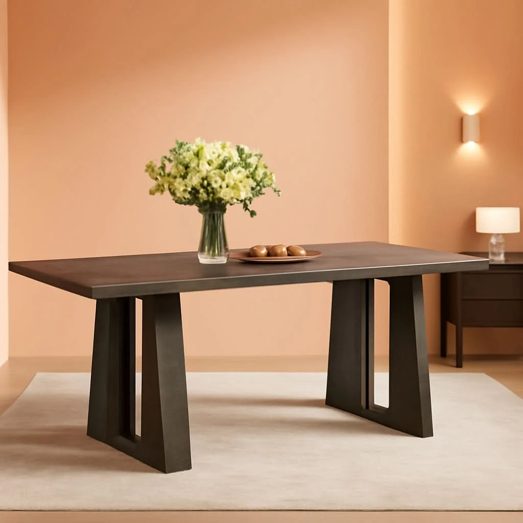 Flexible Rectangular Dining Table 70 Inch Rustic Grey For Six To Eight Effective