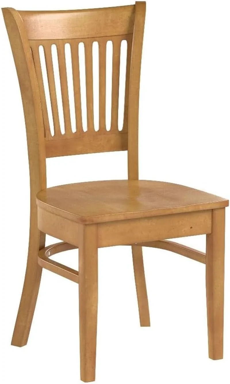Secure Vancouver Slat Back Wooden Seat Dining Chairs Oak Set Of 2 Dependable