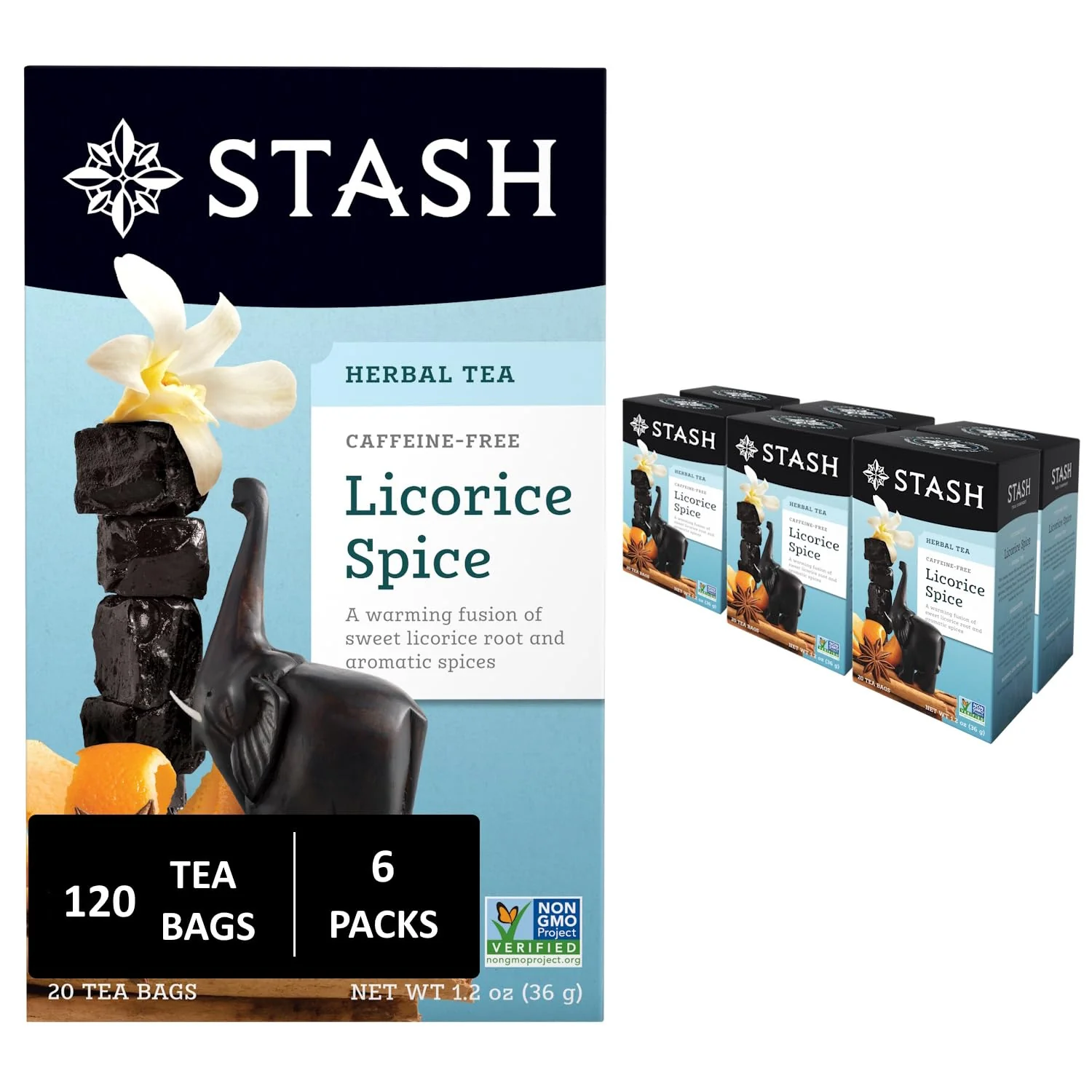 Trendy Stash Tea Licorice Spice Herbal Tea 6 Boxes With 20 Tea Bags Each 120 Tea Bags Total Sustainable