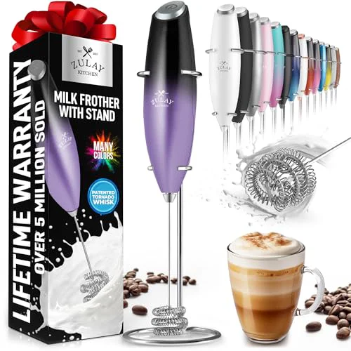 Original Zulay Powerful Milk Frother for Coffee with Upgraded Titanium Motor Lightweight