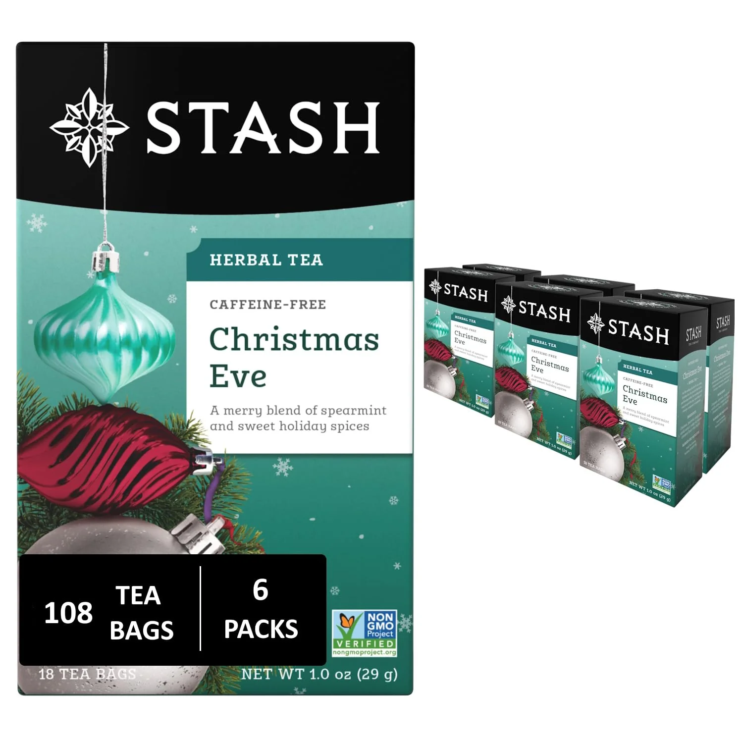Functional Stash Tea Christmas Eve Herbal Tea – Naturally Caffeine Non-GMO Project Premium Tea with No Artificial Ingredients Dependable