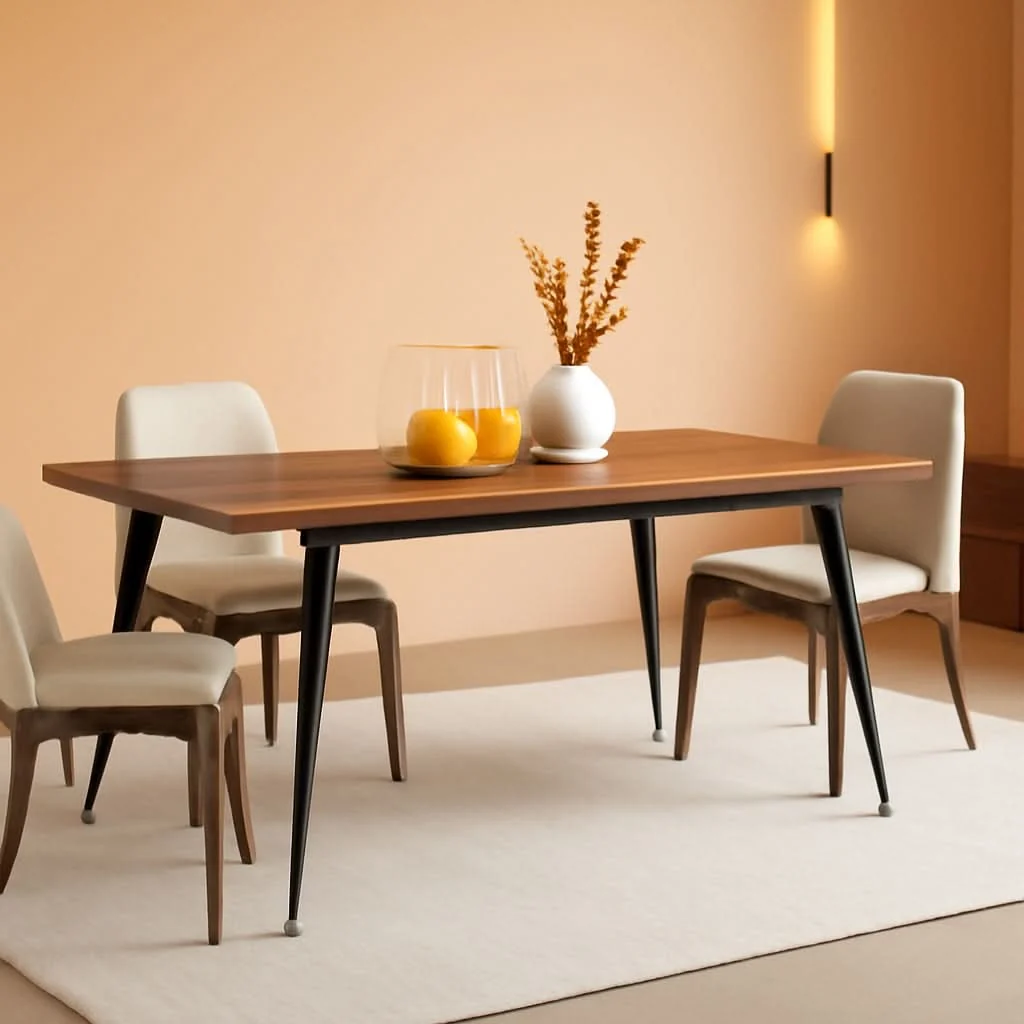 High-End 70.9 Inch Dining Table For 6 To 8 With Metal Legs Rustic Efficient