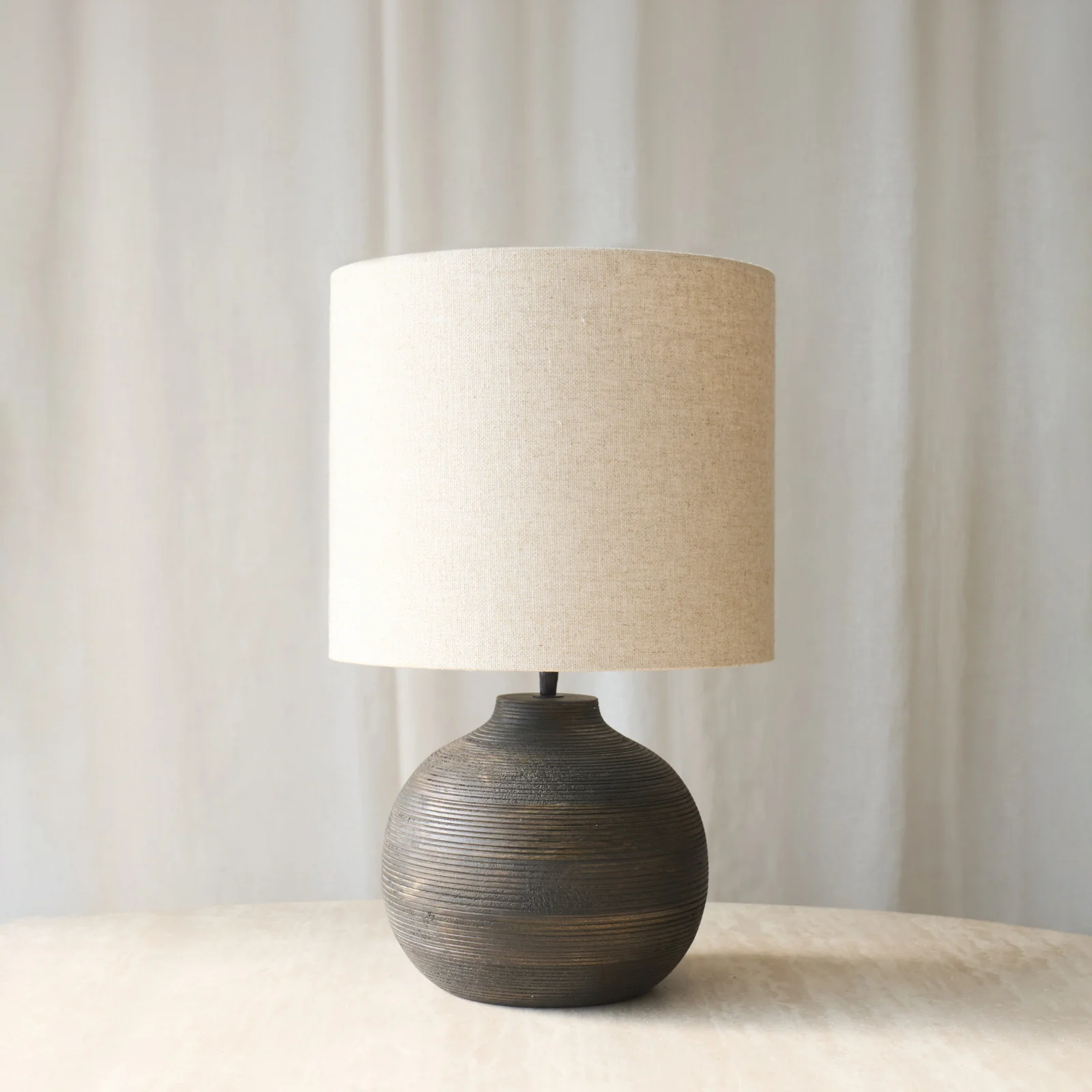 Green Khomai Table Lamp Antique Brown 30cm Powerful