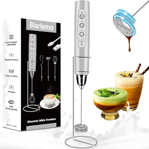 Carefully Designed Milk Frother Handheld Rechargeable with Stand Healthy