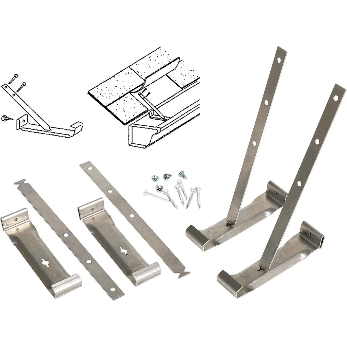 Expertly Made Spectra Metals K Style Aluminum Hidden Gutter Hanger Bracket with Roof Strap 4-Pack Advanced