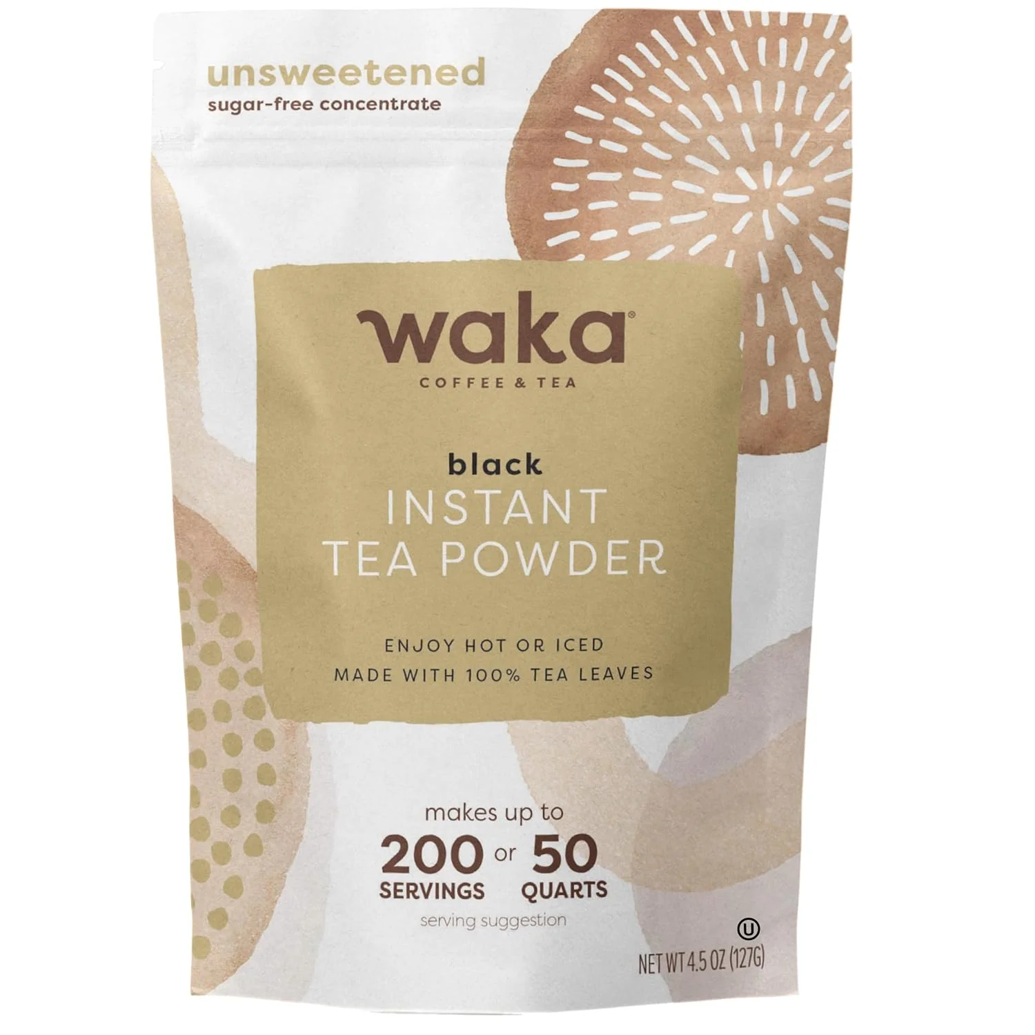 Crafted Waka Instant Black Tea Mix Classic Unlavored and Unsweetened 4.5 oz High-Quality