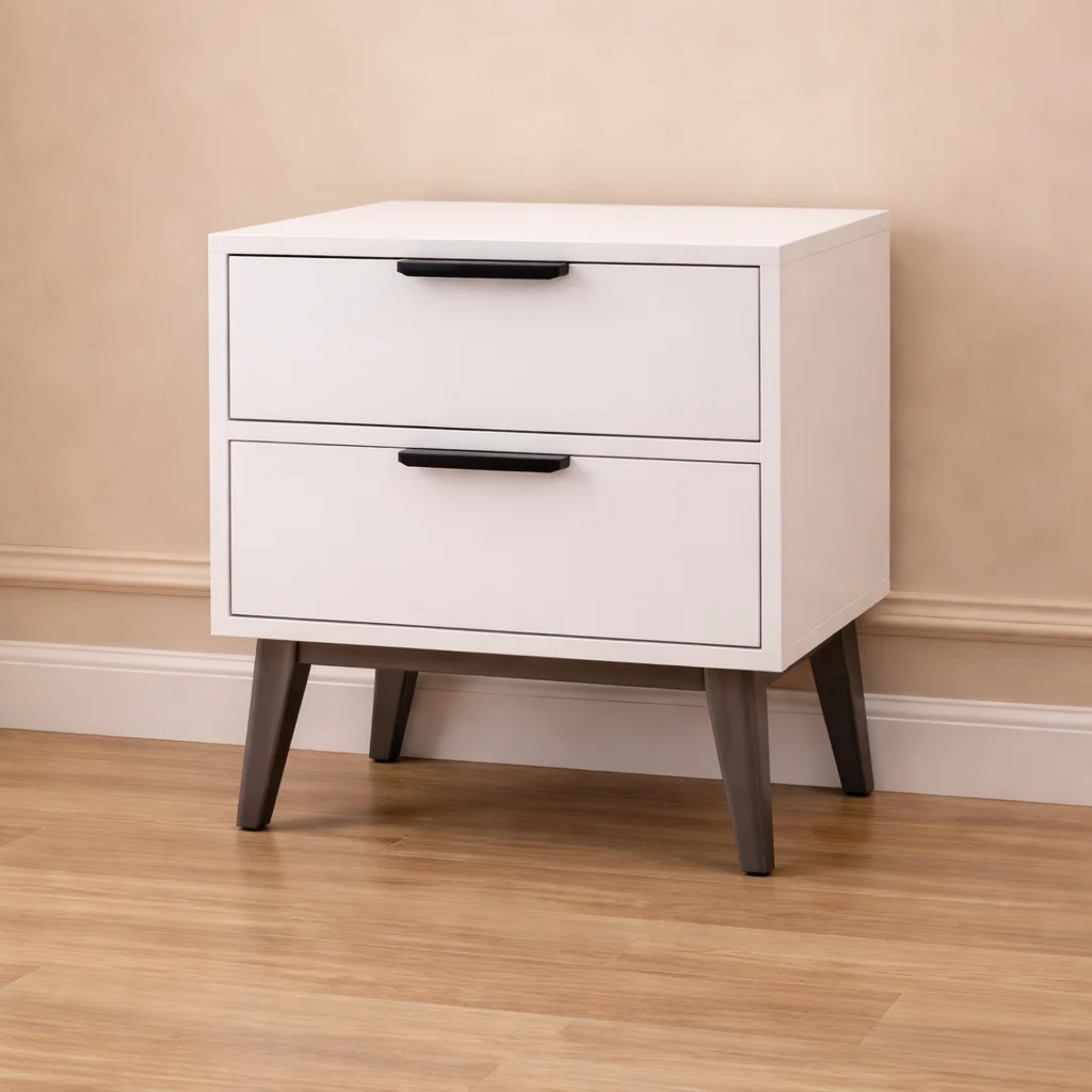 Fashionable Queen White Velvet Wingback Platform Bed with 2 Charging Nightstands B Outstanding