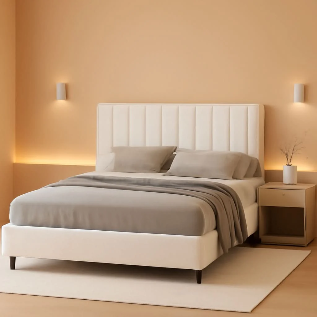 Safe Floating King Bed Frame With LED Headboard Lighting Fast