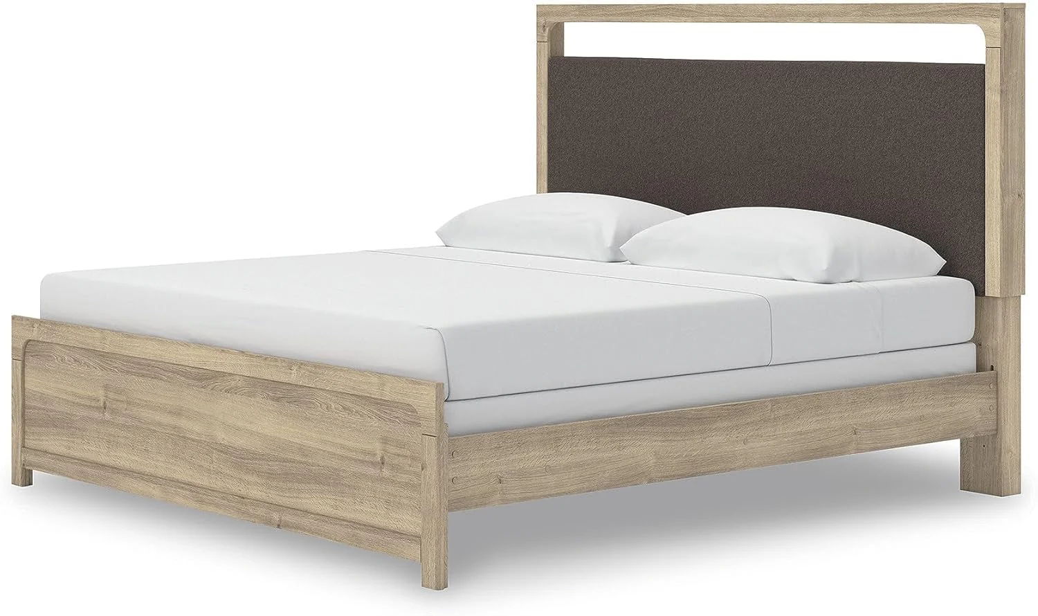 High-Grade King Sized Upholstered Bed Frame With Headboard LED Lighting Unique