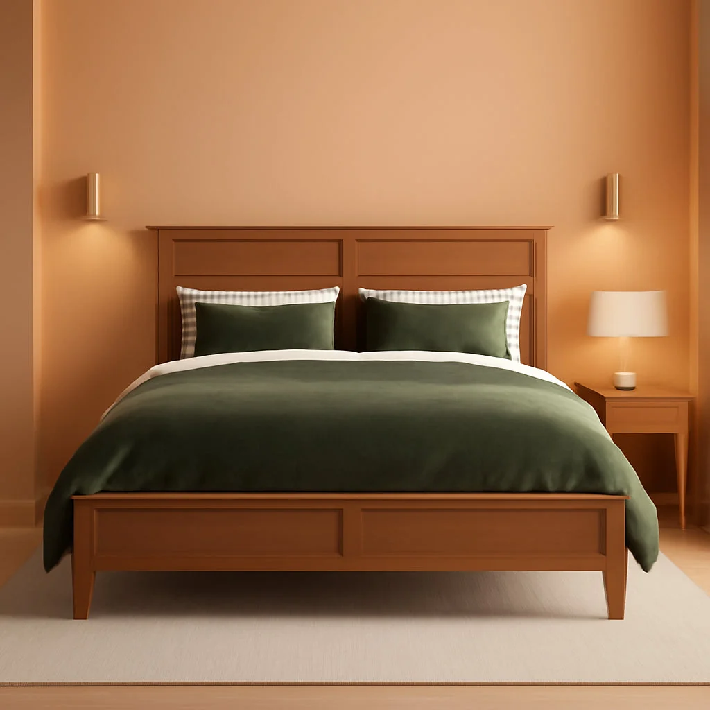 High-Quality Natural King Platform Bed Including Headboard Support User-Friendly