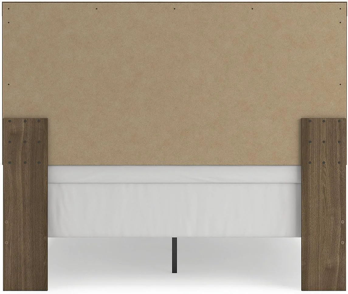 Pure Queen Panel Bed Frame DurableEngineeredWood Auburn Finish Dependable