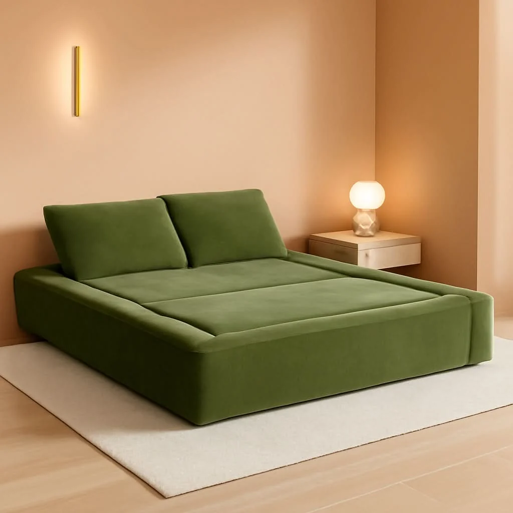 Casual Green ThreeInOne Convertible Sleeper Sofa Bed Studio Professional