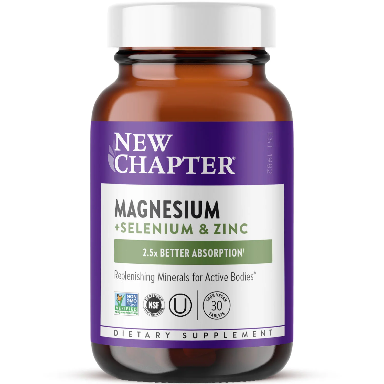 Recyclable New Chapter Magnesium-Selenium-Zinc Supplement for Active Bodies Soft