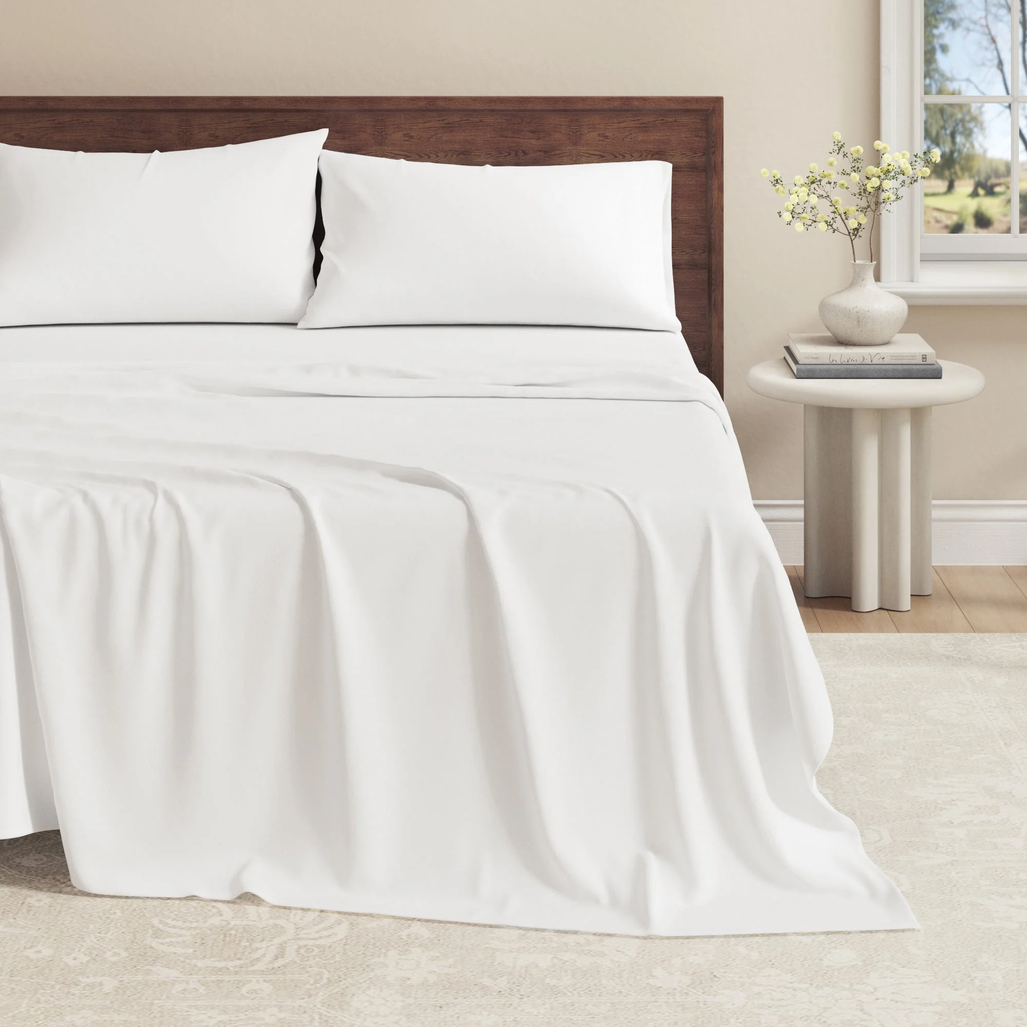 Practical Viscose from Bamboo Cotton Blend Jersey Knit Sheets Breathable