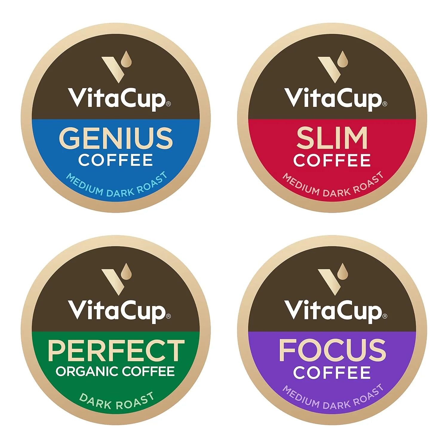 Stylish VitaCup Functiona Wellness Coffee Pods Variety Pack 40ct Dark Roast Immunity Chaga MCT Oil Reliable
