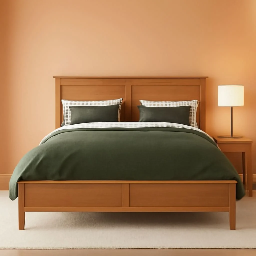 Exclusive Natural Pinewood Queen Platform Bed Headboard Included Original Design
