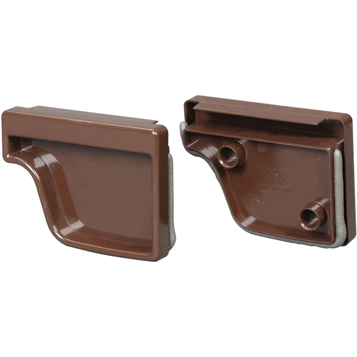 Effective Amerimax 5 In. Traditional K-Style Brown Vinyl Gutter End Cap Pair Certified
