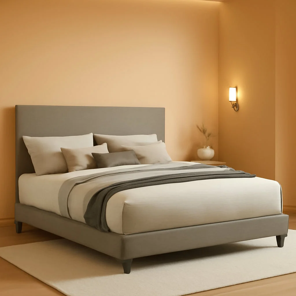 Trendy Taupe California King Transitional Style Bed Frame Easy-to-Use