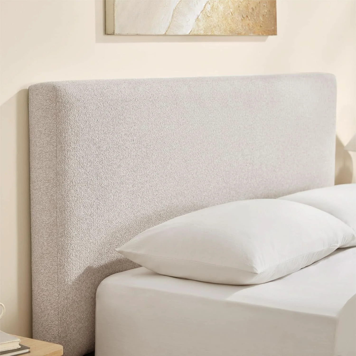 Recyclable Queen Noiseless Upholstered Platform Bed Frame Slats Consistent