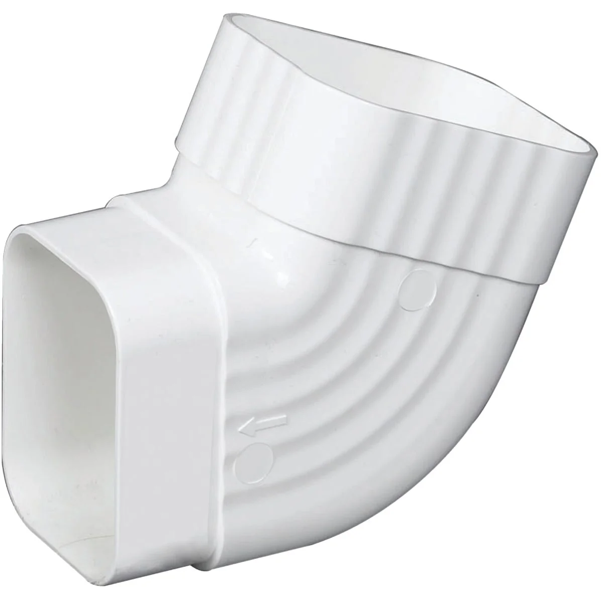 Authentic Amerimax 2 In. x 3 In. White Vinyl Side B Elbow Flexible
