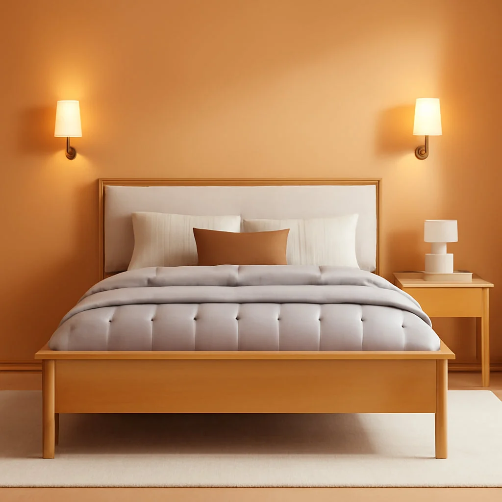Smooth Queen Size Natural Boucle Upholstered Platform Bed Lightweight