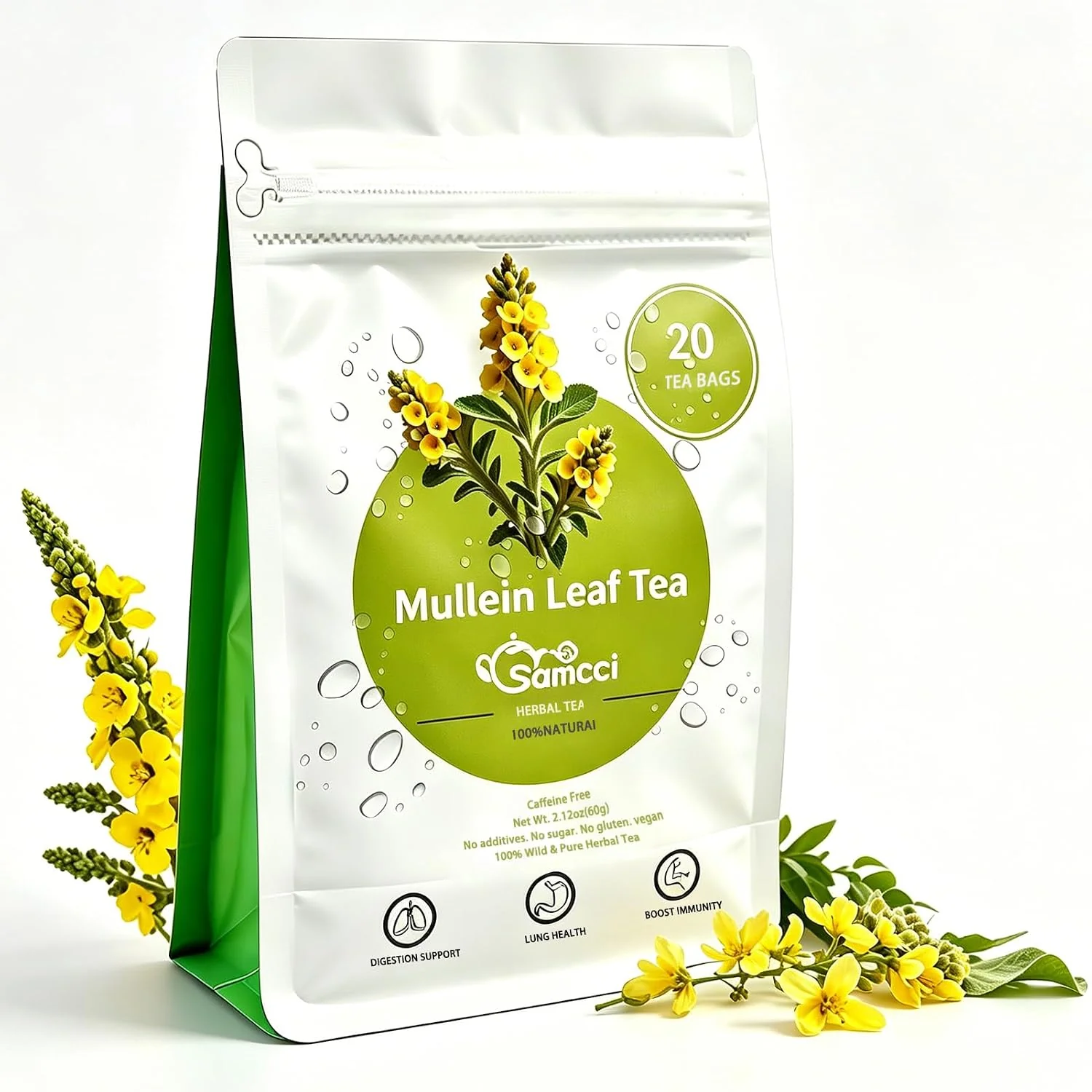 Safe Mullein Tea Bags for Lungs – Pure Herbal Respiratory Support Carefully Designed