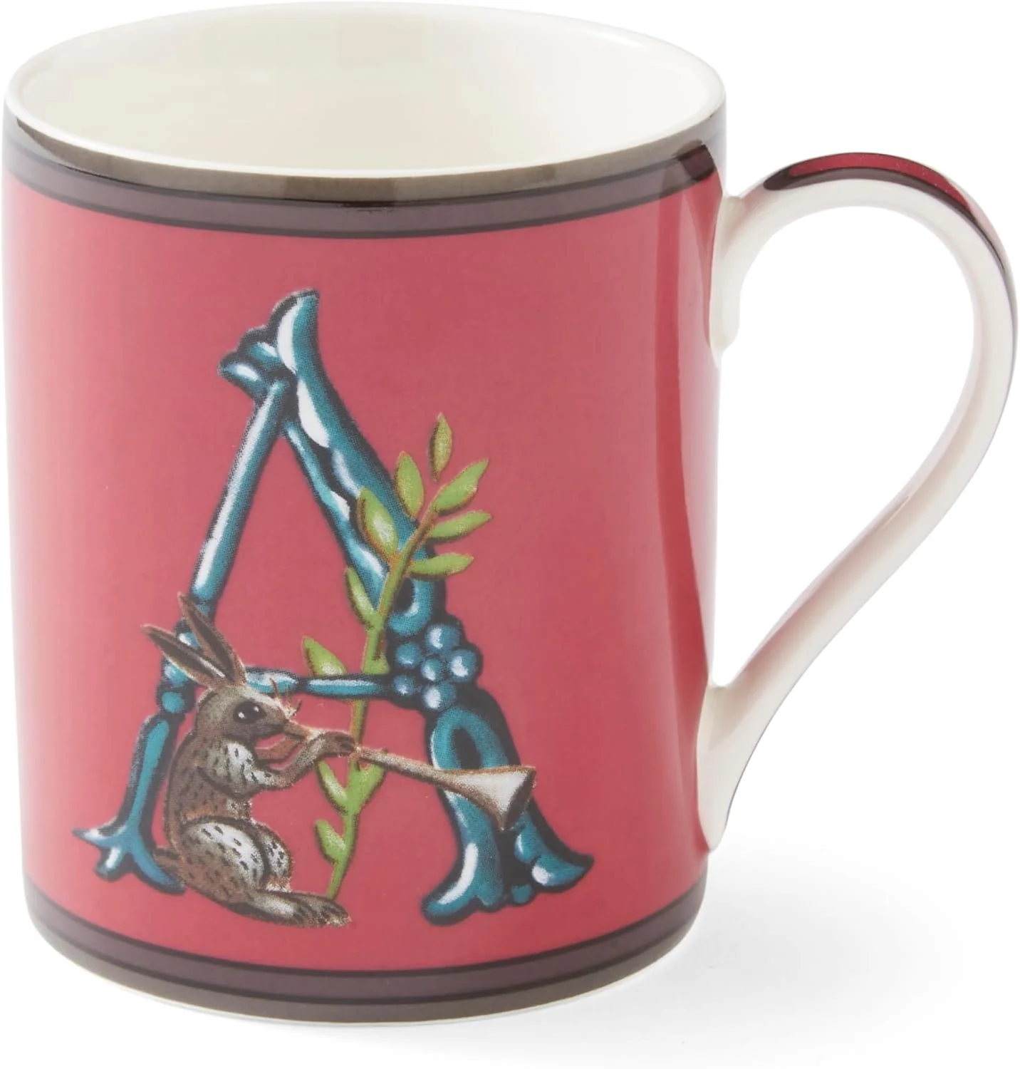 Premium Spode Kit Kemp Alphabet Mug – Letter A Monogram in Fine China 12oz Ceramic Coffee Cup for Hot Drinks Personalized Drinkware for Unique Gifts Efficient