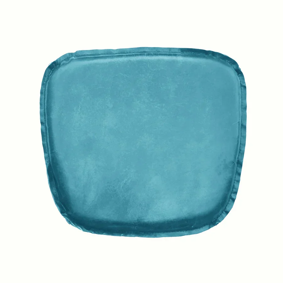 Soft Metal Crossback Leather Cushion Seat -Peacock Blue Enhanced