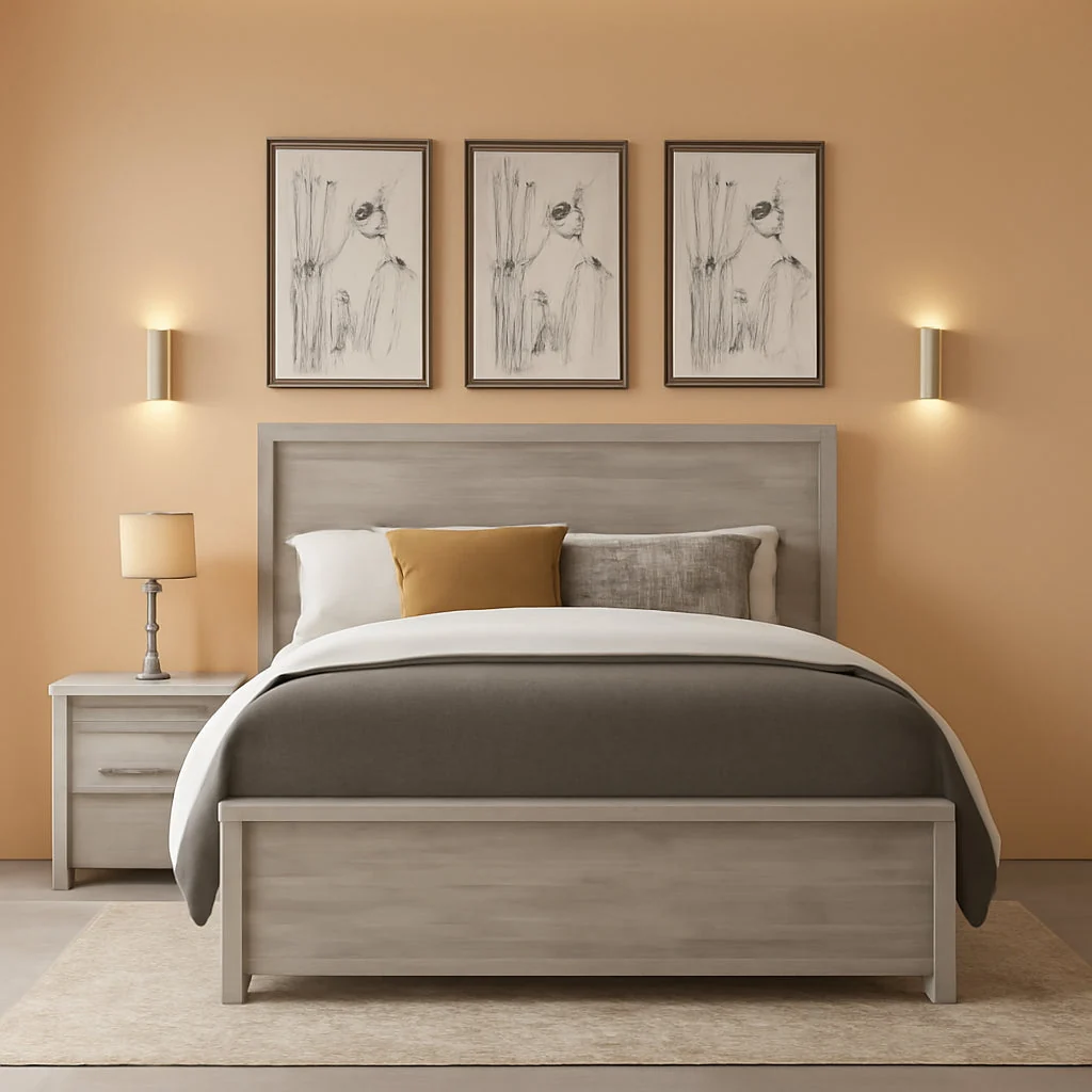 Practical SignatureDesign Queen Panel Bed Frame Engineered Wood Gray Artisan